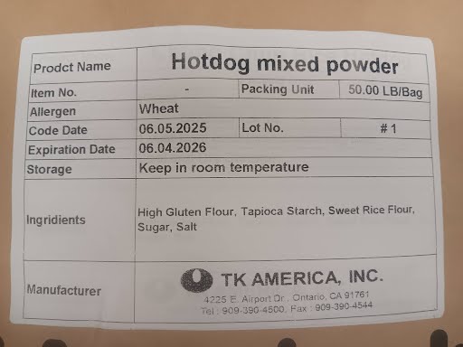 TK01 Korean Corn Dog Mix 50LB/Box